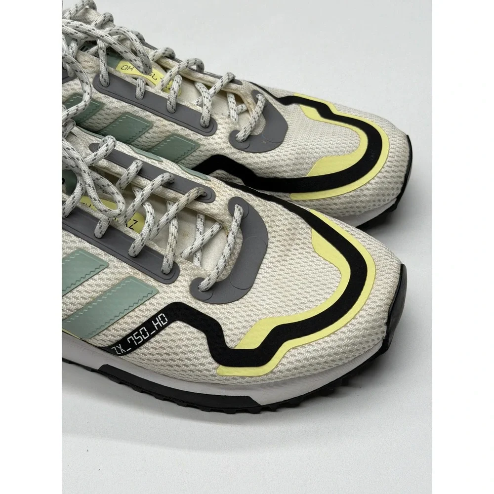 Adidas ZX 750 HD Men's Sneakers Off White‎ Light Green Black Yellow Size 9
